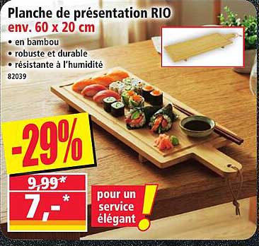 Planche de présentation RIO env. 60 x 20 cm