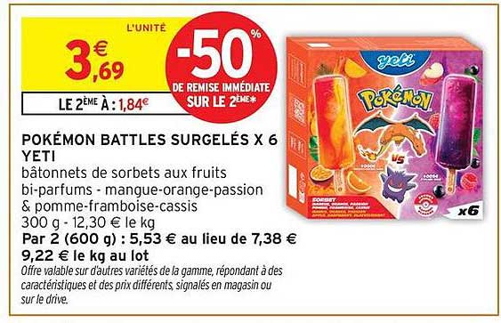 POKÉMON BATTLES SURGELÉS X 6 YETI
