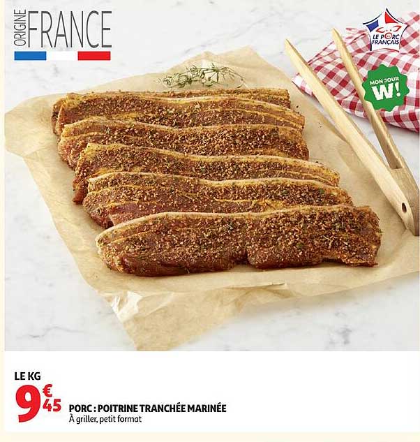 PORC : POITRINE TRANCHÉE MARINÉE