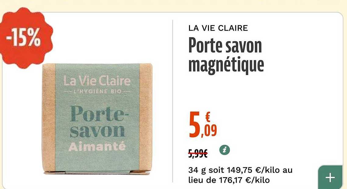 Porte savon magnétique