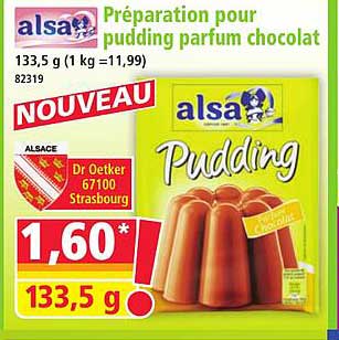 Préparation pour pudding parfum chocolat