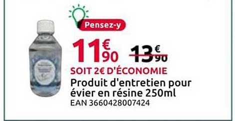 Produit d'entretien pour évier en résine 250ml