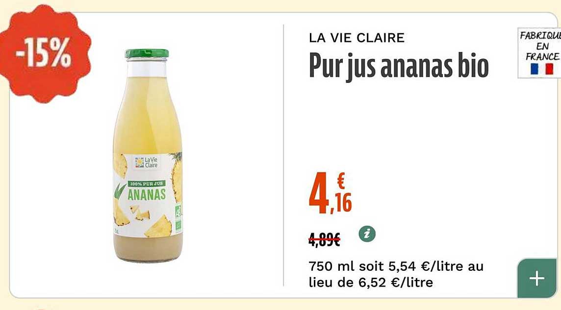 Pur jus ananas bio