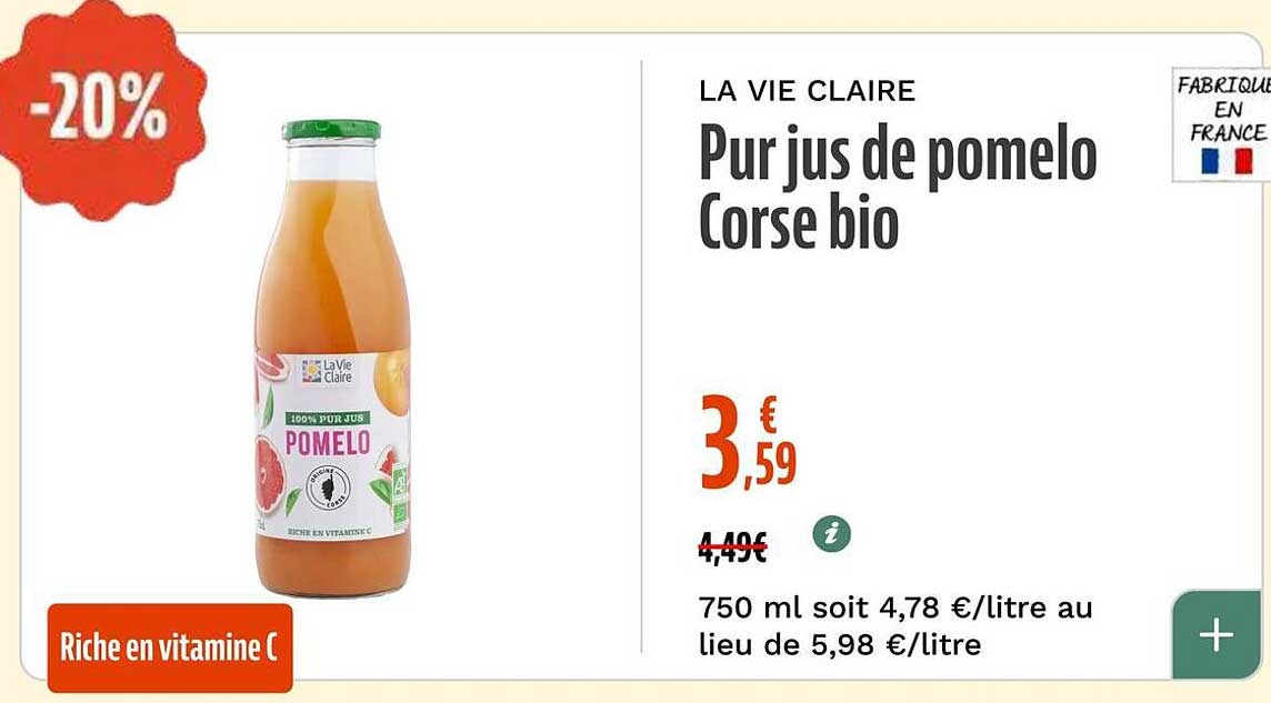 Pur jus de pomelo Corse bio