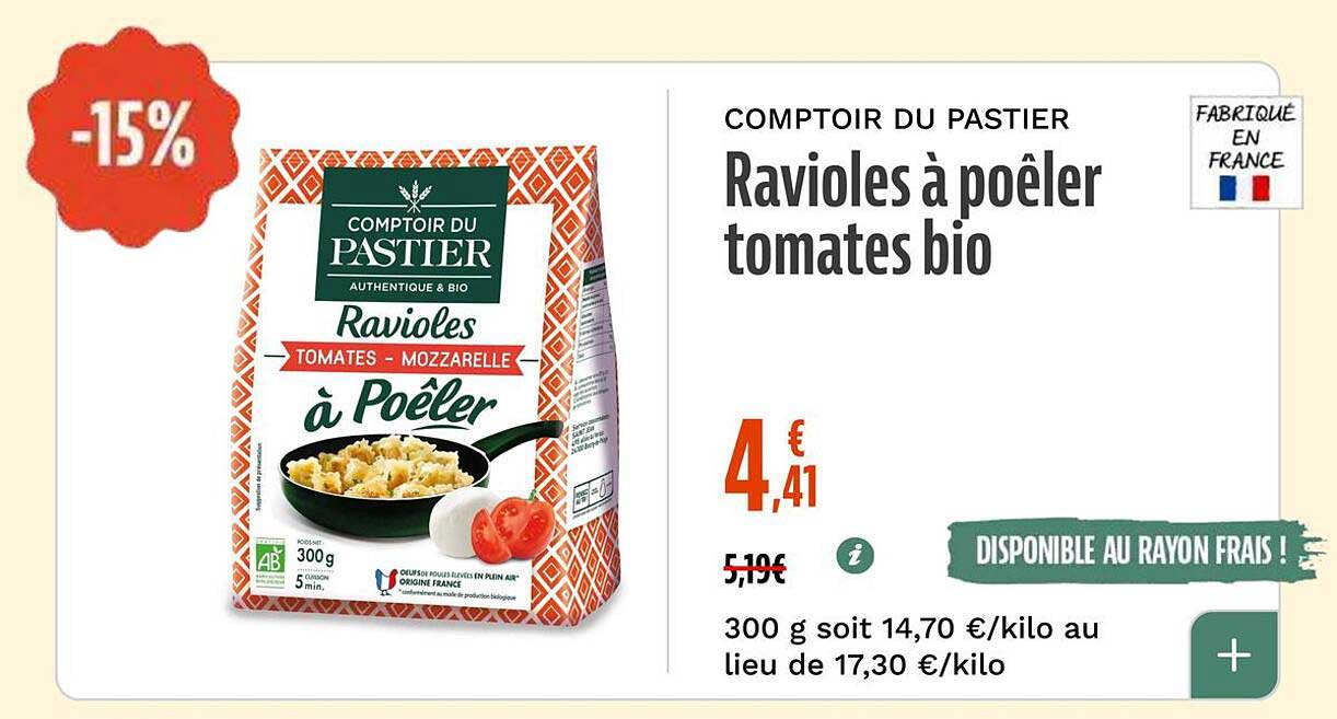 Ravioles à poêler tomates bio