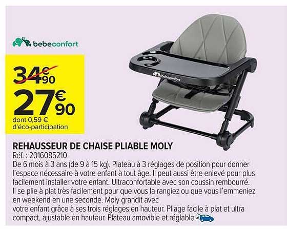 REHAUSSEUR DE CHAISE PLIABLE MOLY
