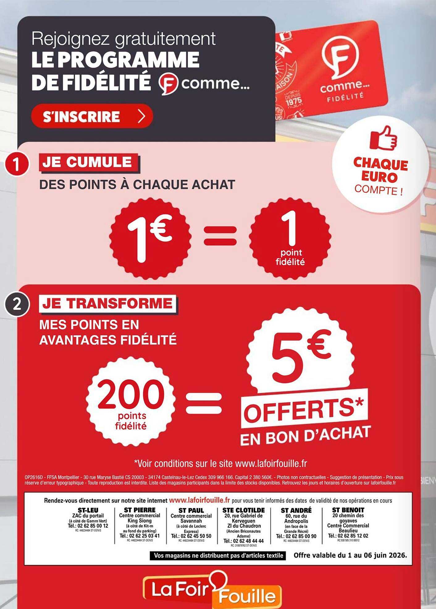 Rejoignez gratuitement LE PROGRAMME DE FIDÉLITÉ F comme...