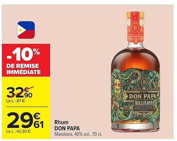 Rhum DON PAPA Masskara, 40% vol., 70 cl.