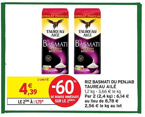 RIZ BASMATI DU PENJAB TAUREAU AILÉ