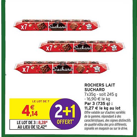 ROCHERS LAIT SUCHARD x7x35g - soit 245 g