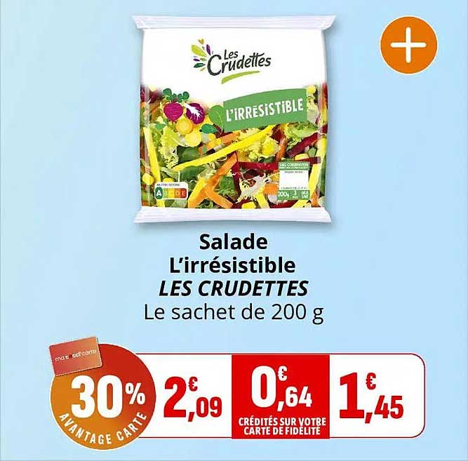 Salade L'irrésistible LES CRUDETTES Le sachet de 200 g