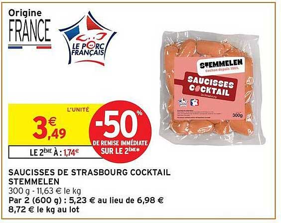 SAUCISSES DE STRASBOURG COCKTAIL STEMMELEN