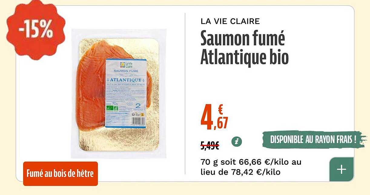 Saumon fumé Atlantique bio