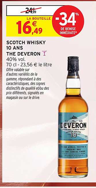 SCOTCH WHISKY 10 ANS THE DEVERON