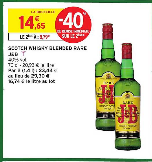SCOTCH WHISKY BLENDED RARE J&B