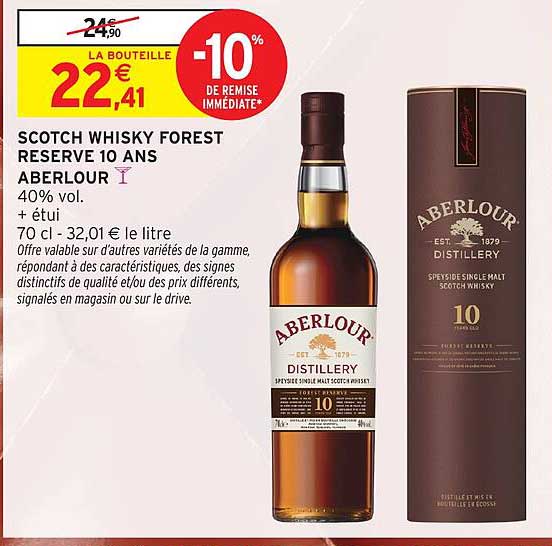 SCOTCH WHISKY FOREST RESERVE 10 ANS ABERLOUR