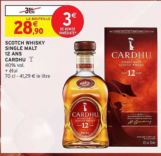 SCOTCH WHISKY SINGLE MALT 12 ANS CARDHU