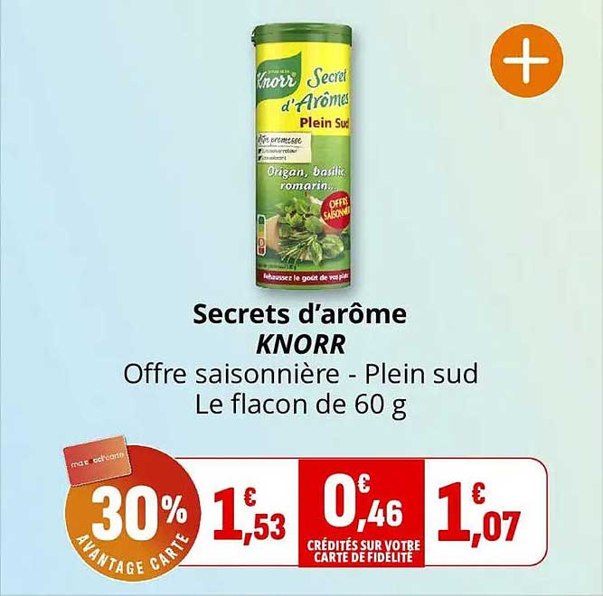 Secrets d’arôme KNORR Offre saisonnière - Plein sud Le flacon de 60 g