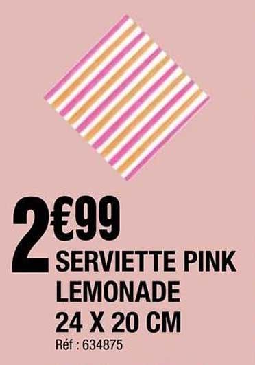 SERVIETTE PINK LEMONADE 24 X 20 CM