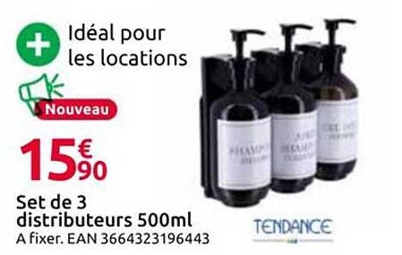 Set de 3 distributeurs 500ml