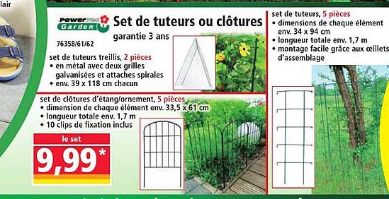 Set de tuteurs ou clôtures