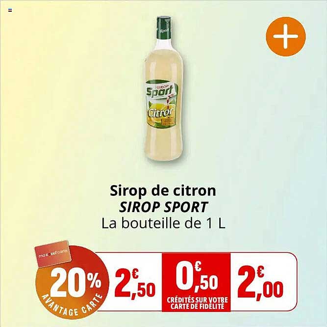 Sirop de citron SIROP SPORT La bouteille de 1 L