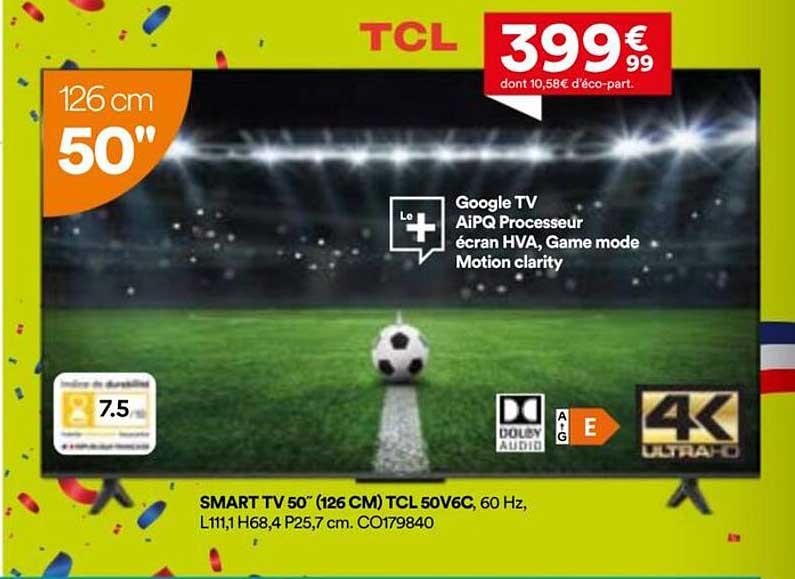 SMART TV 50" (126 CM) TCL 50V6C, 60 Hz,