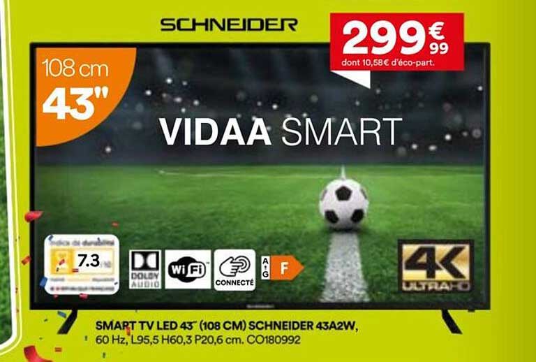 SMART TV LED 43'' (108 CM) SCHNEIDER 43A2W,