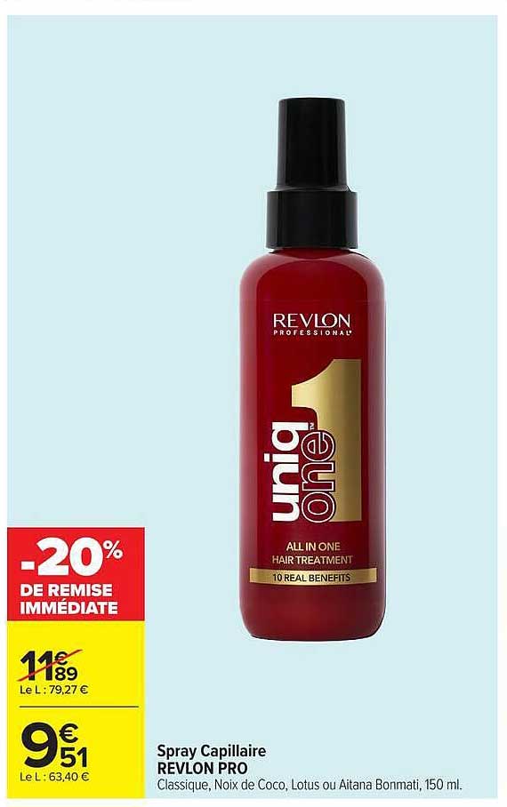 Spray Capillaire REVLON PRO Classique, Noix de Coco, Lotus ou Aitana Bonmati, 150 ml.