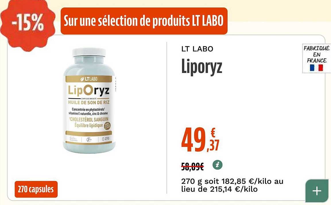 Sur une sélection de produits LT LABO