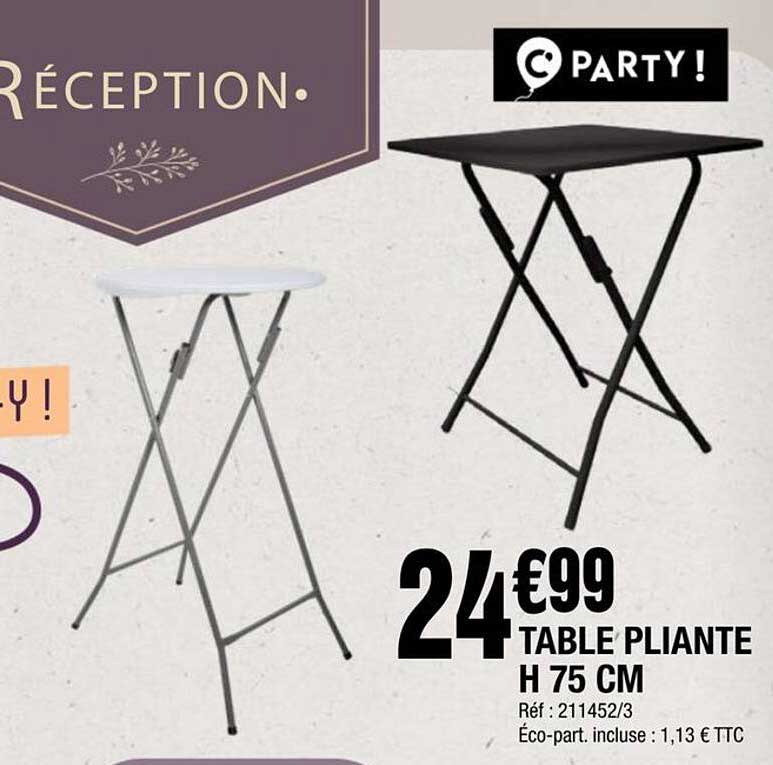 TABLE PLIANTE H 75 CM