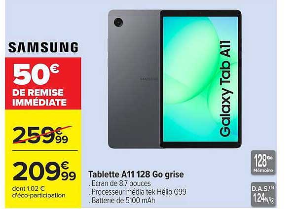 Tablette A11 128 Go grise