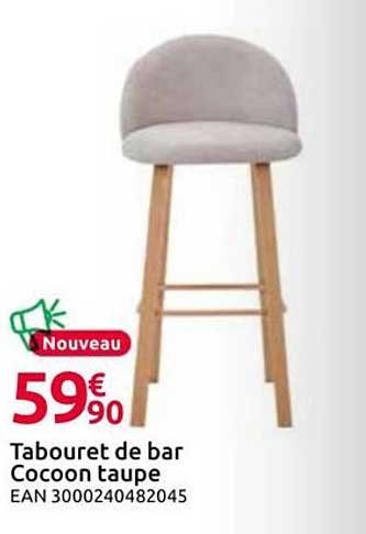 Tabouret de bar Cocoon taupe