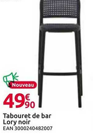 Tabouret de bar Lory noir