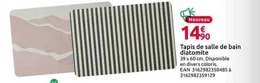 Tapis de salle de bain diatomite