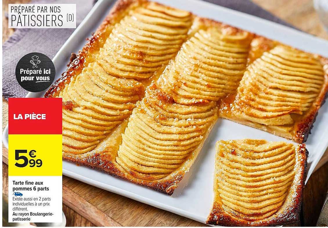 Tarte fine aux pommes 6 parts