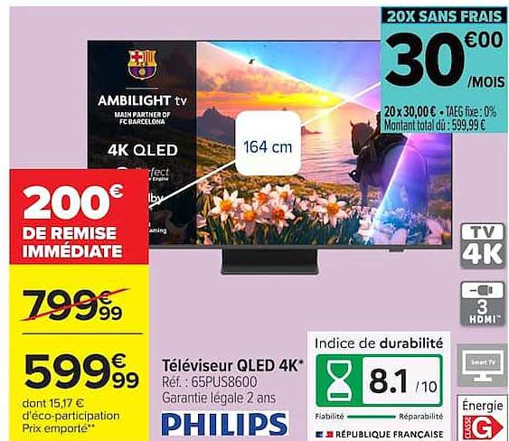 Téléviseur QLED 4K*