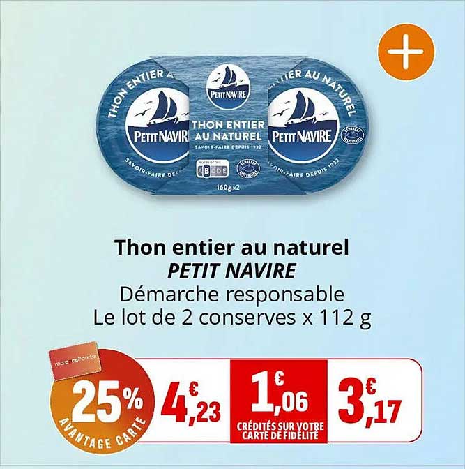 Thon entier au naturel PETIT NAVIRE