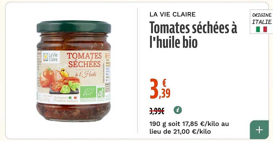 Tomates séchées à l'huile bio