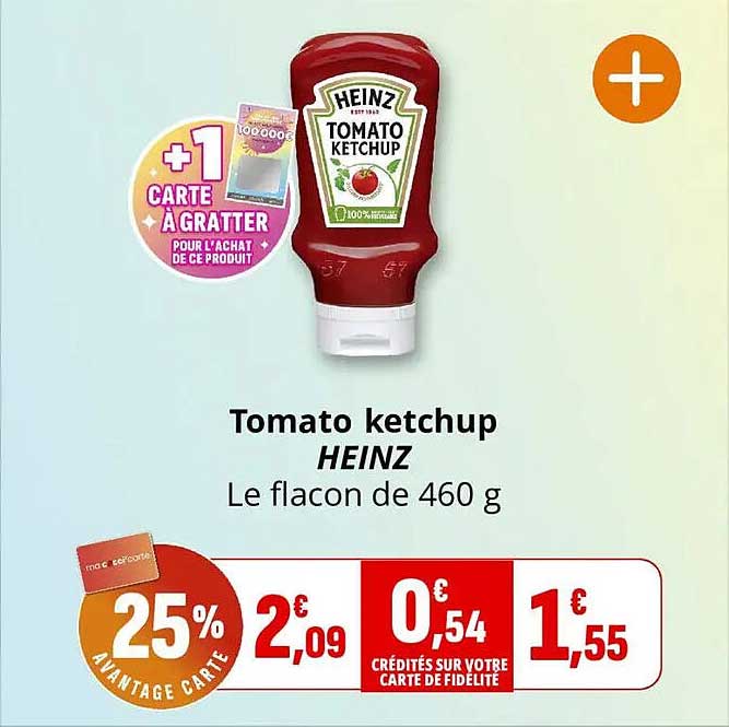 Tomato ketchup HEINZ Le flacon de 460 g