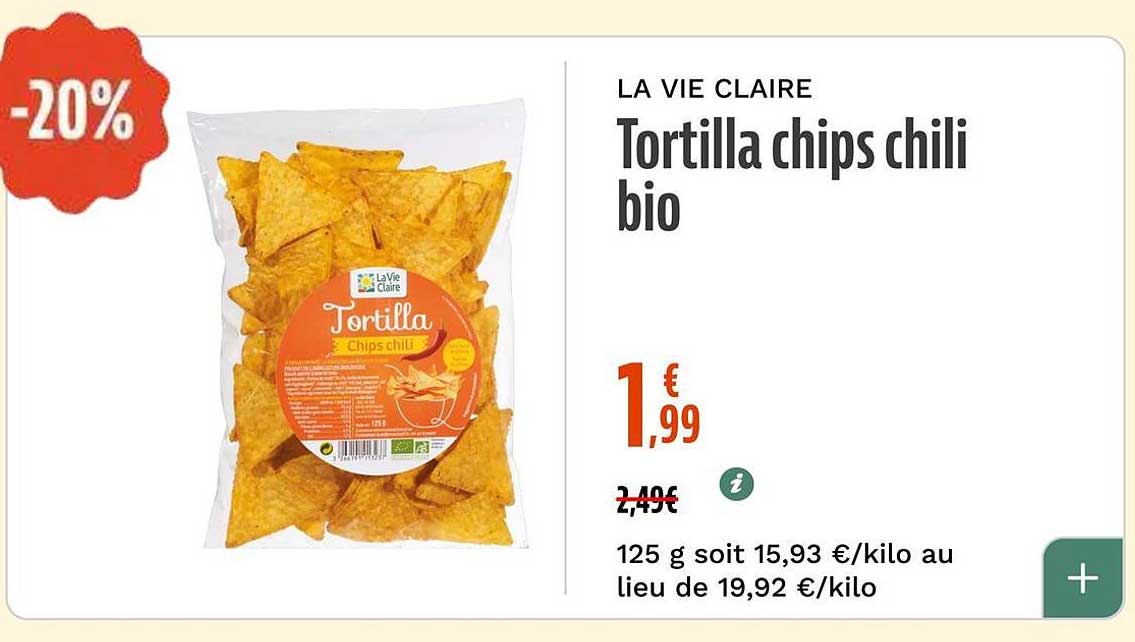 Tortilla chips chili bio