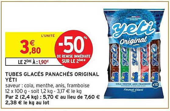 TUBES GLACÉS PANACHÉS ORIGINAL YÉTI