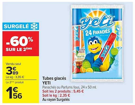 Tubes glacés YETI