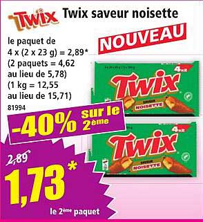 Twix saveur noisette
