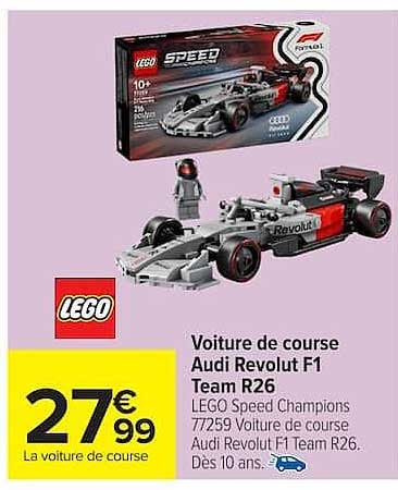 Voiture de course Audi Revolt F1 Team R26 LEGO Speed Champions 77259 Voiture de course Audi Revolt F1 Team R26. Dès 10 ans.