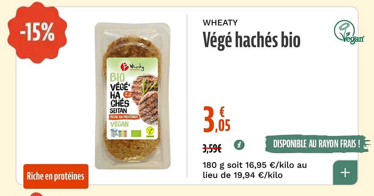 WHEATY Végé hachés bio