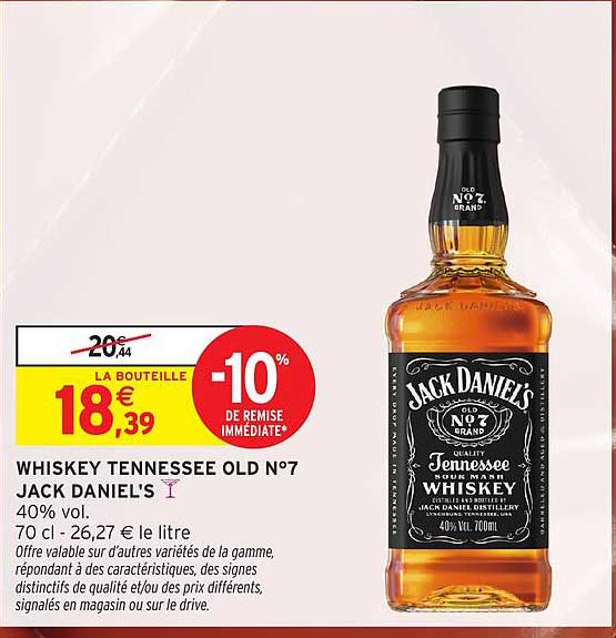 WHISKEY TENNESSEE OLD N°7 JACK DANIEL'S