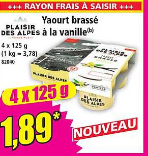 Yaourt brassé PLAISIR DES ALPES à la vanille(b)
