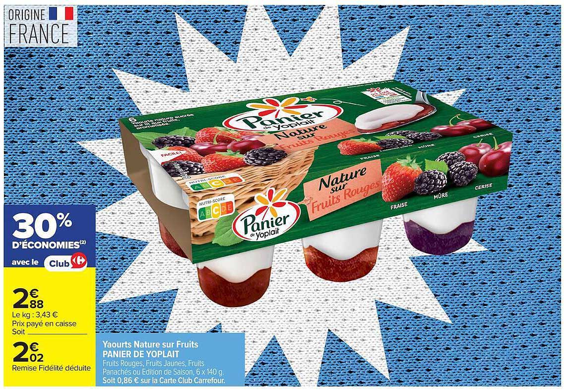 Yaourts Nature sur Fruits PANIER DE YOPLAIT
