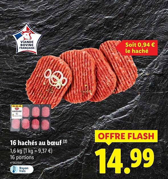 16 hachés au bœuf